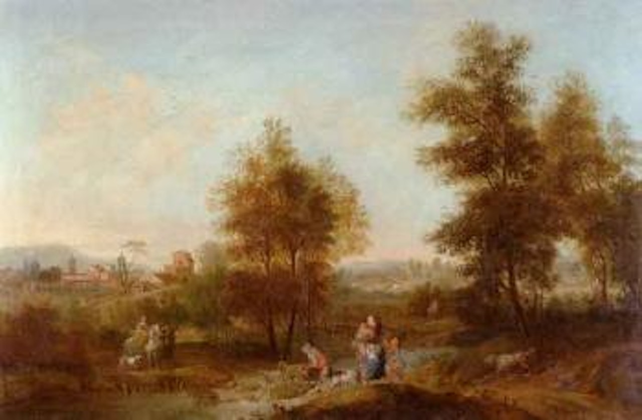 Paysage fluvial de la campagne Italienne by Francesco Zuccarelli
