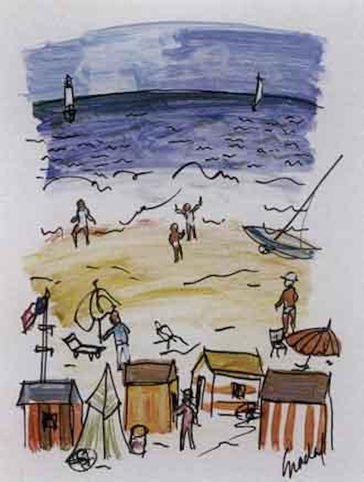 Children on the beach by Carlos Nadal