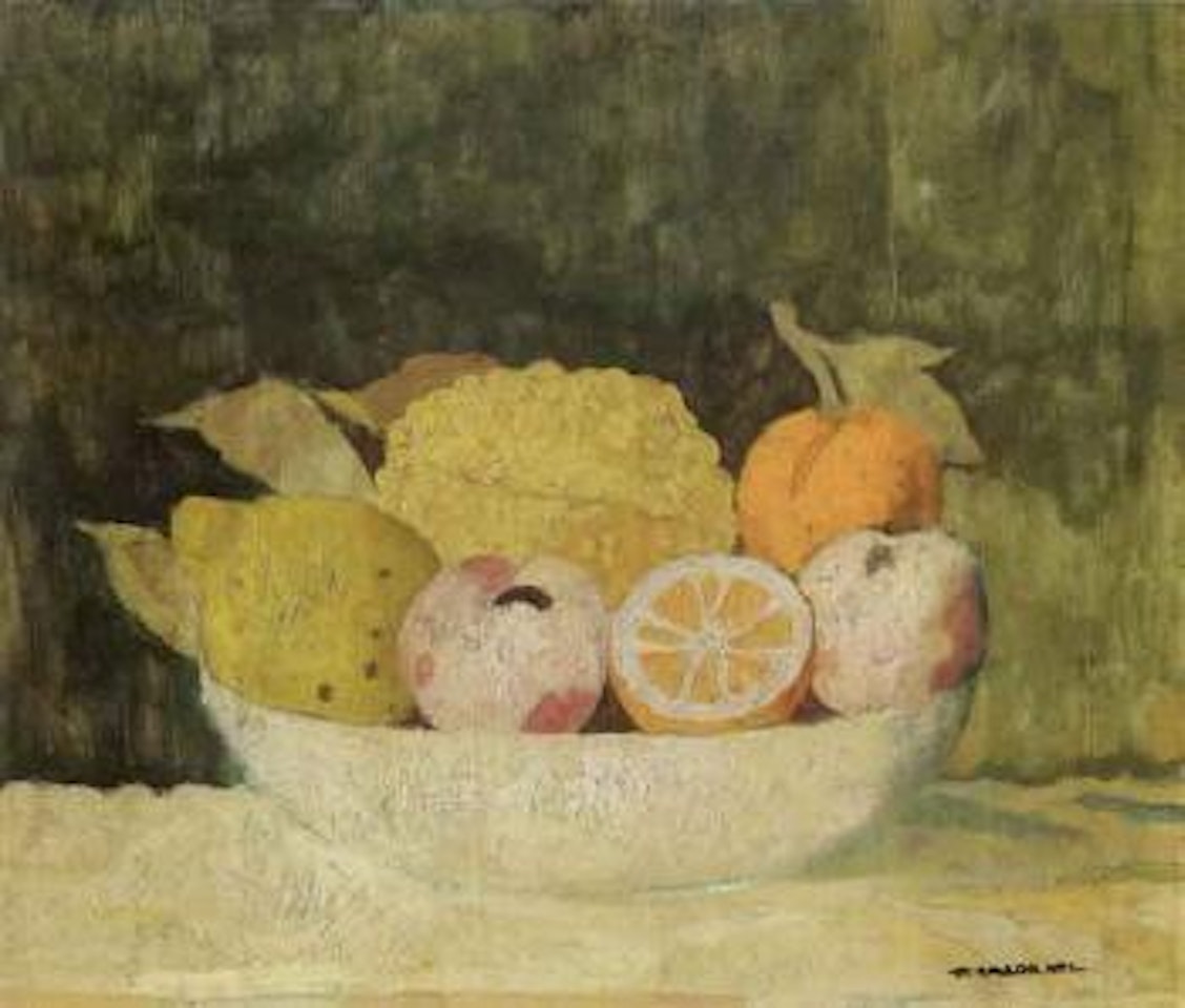 Bowl with fruit by Felice Casorati
