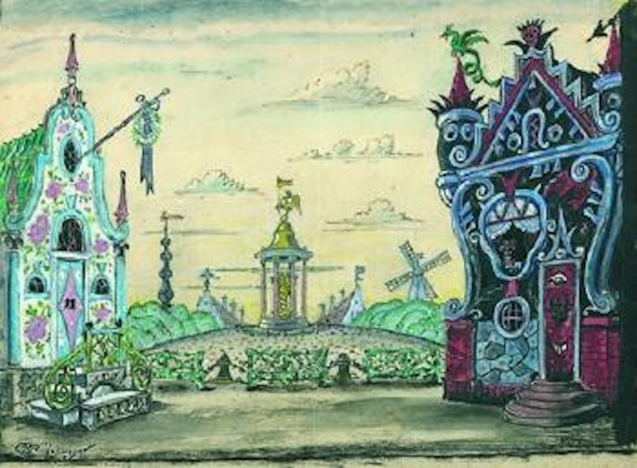 Projet de decor pour le ballet Copella by Mstislav Valerianovich Dobuzhinsky