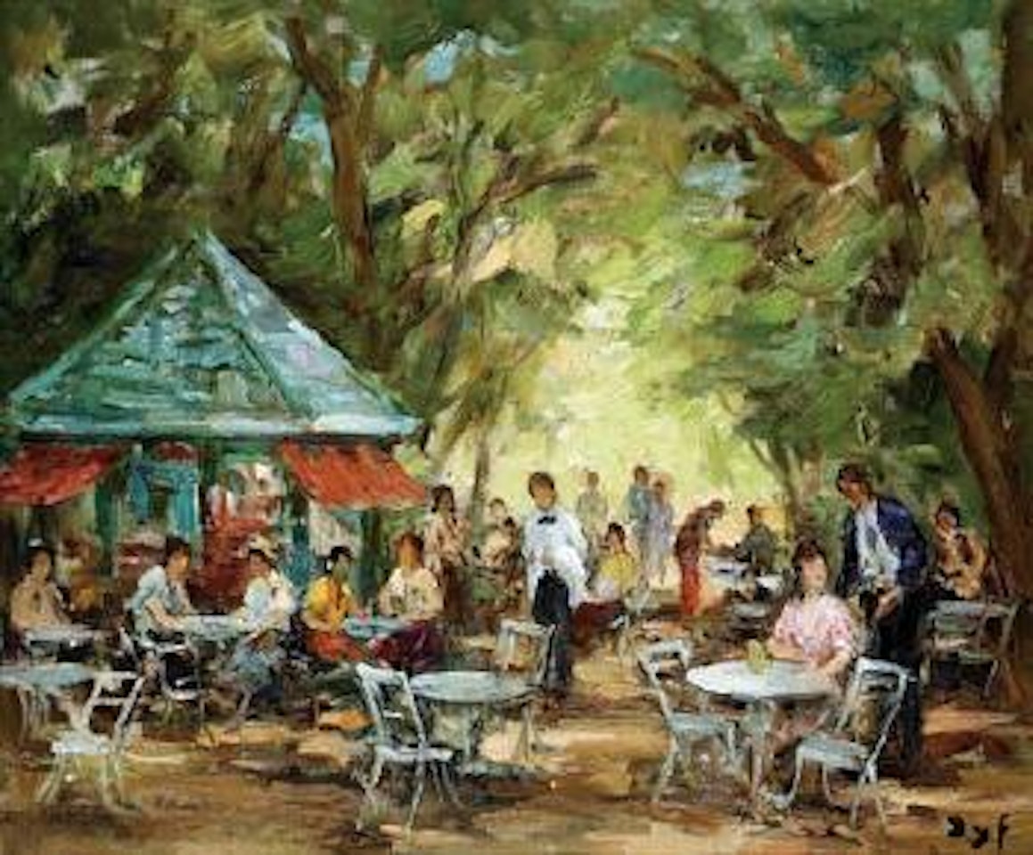 Figures in a cafe by Marcel Dyf