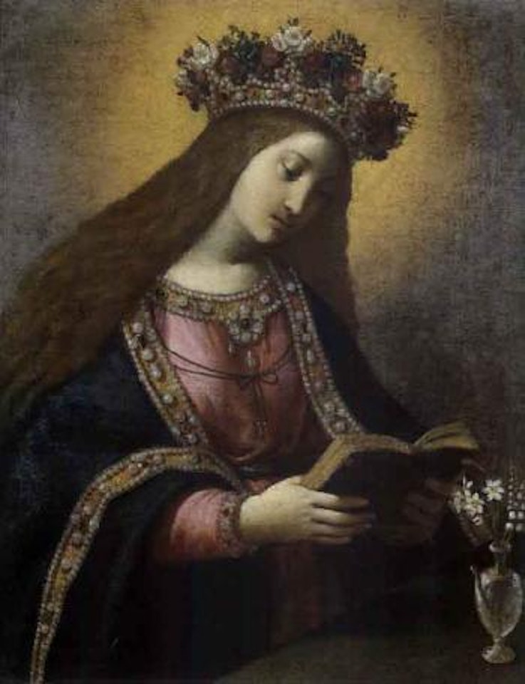 Madonna reading book by Francisco de Zurbaran