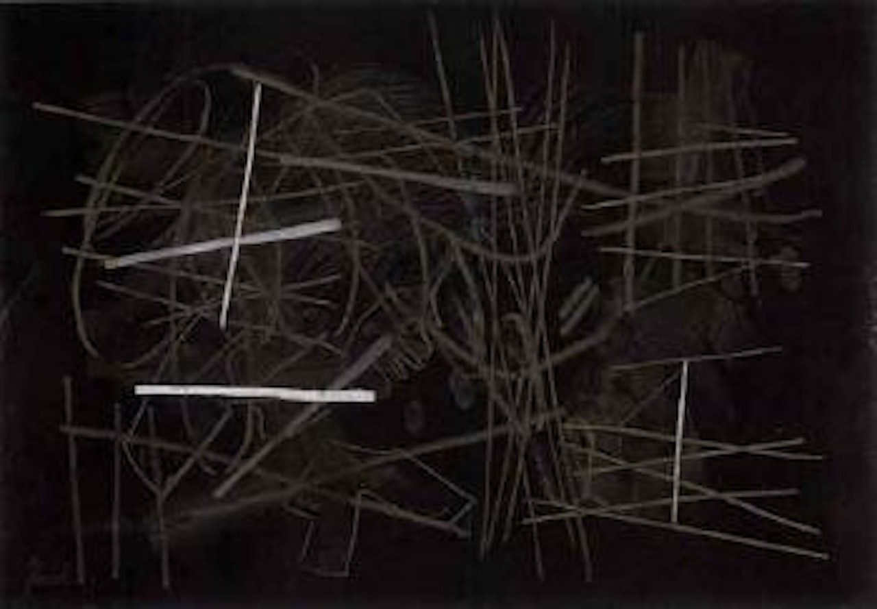 Black composition with white by Fritz Winter
