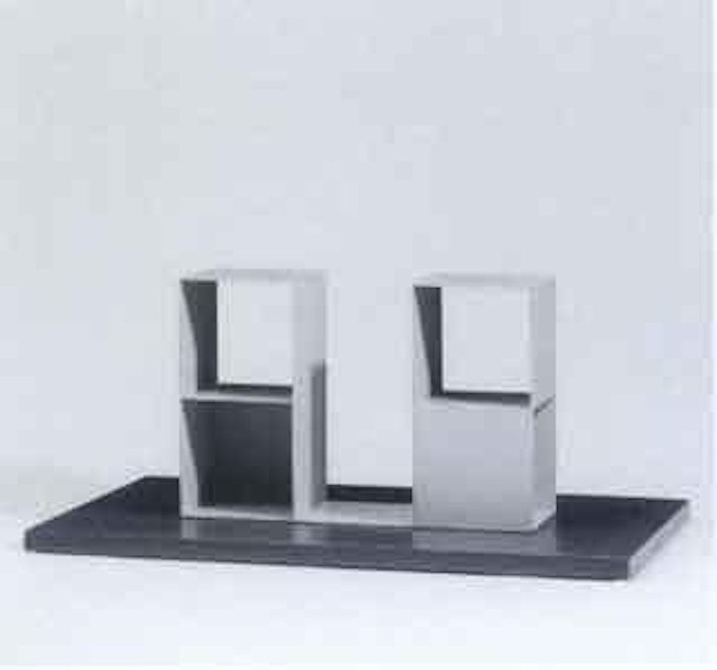 2/2 two two-pieces using a cube with opposite sides removed by Sol LeWitt