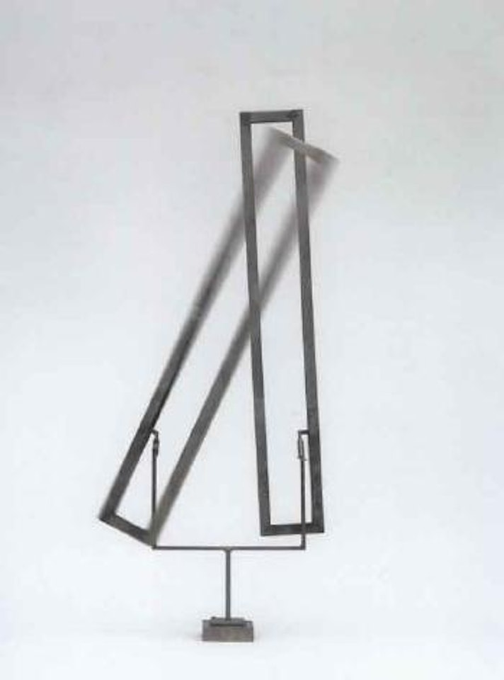Two open rectangles eccentric by George Rickey