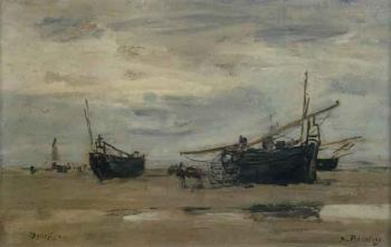 Maree basse a Berck by Eugène Boudin