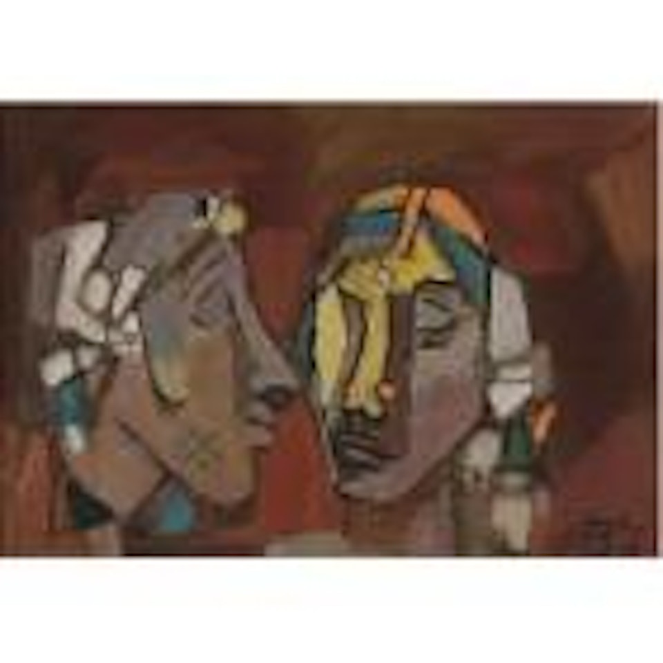 Two heads by M.F. Husain