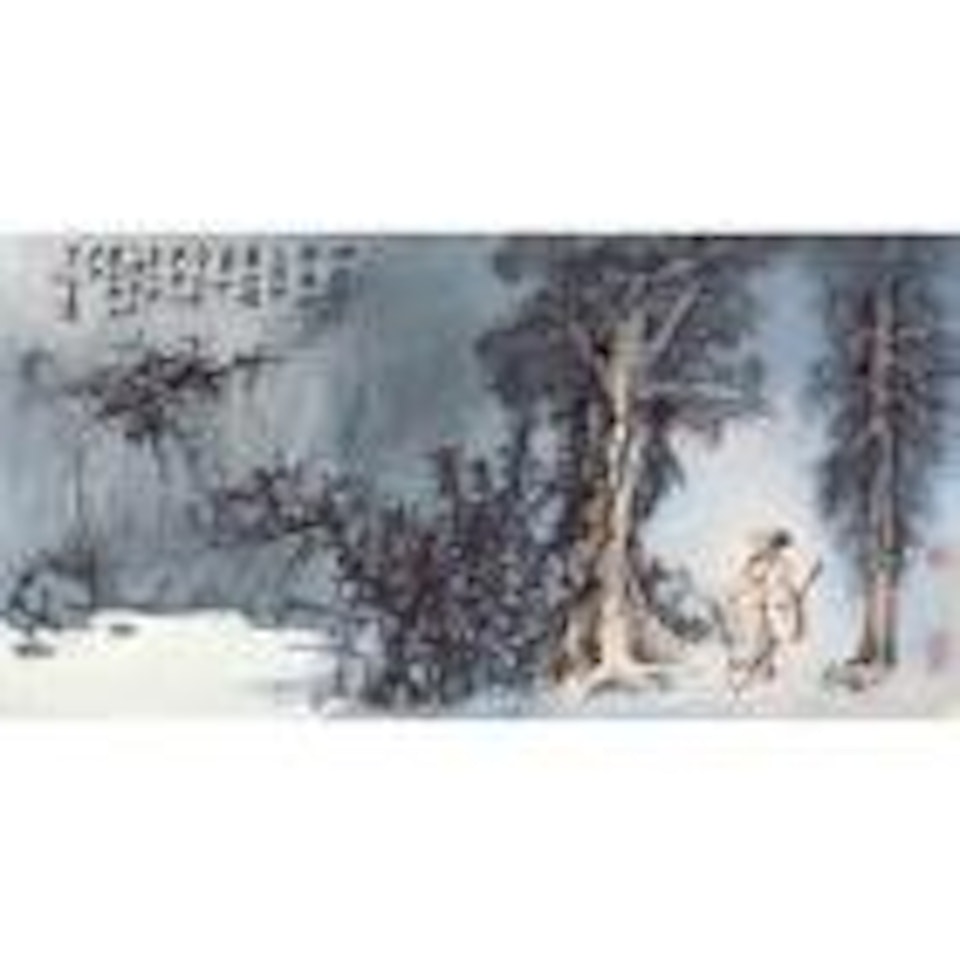 Alone in autumn mountain by Zhang Daqian