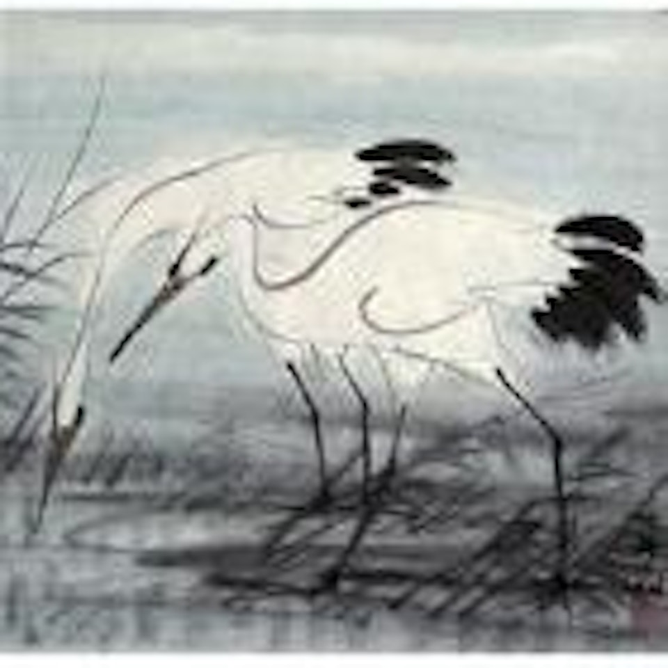 Two egrets by Lin Fengmian
