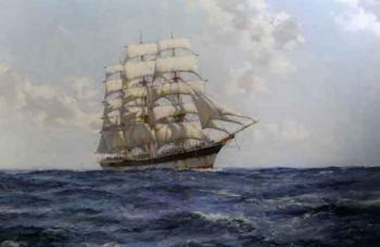 Broad highway, The Antiope by Montague Dawson