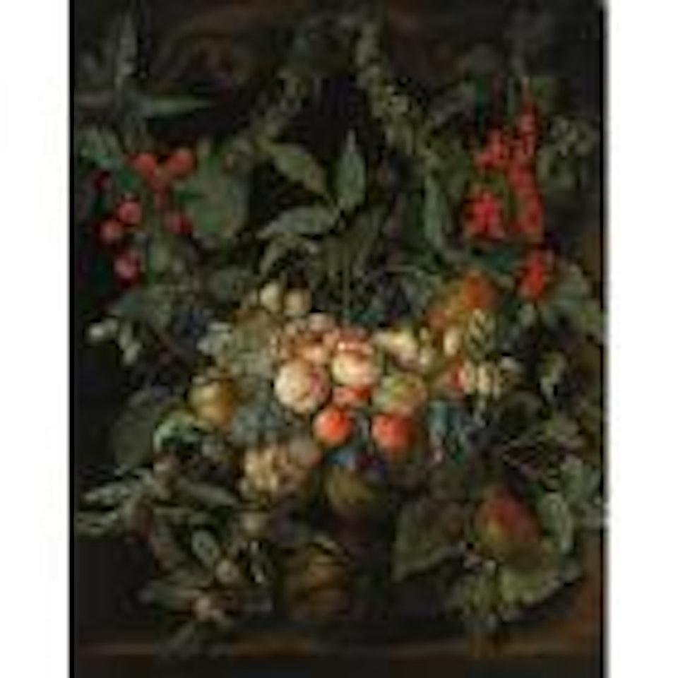 Still life with garland of peaches and pears by Jan Van Kessel The Elder