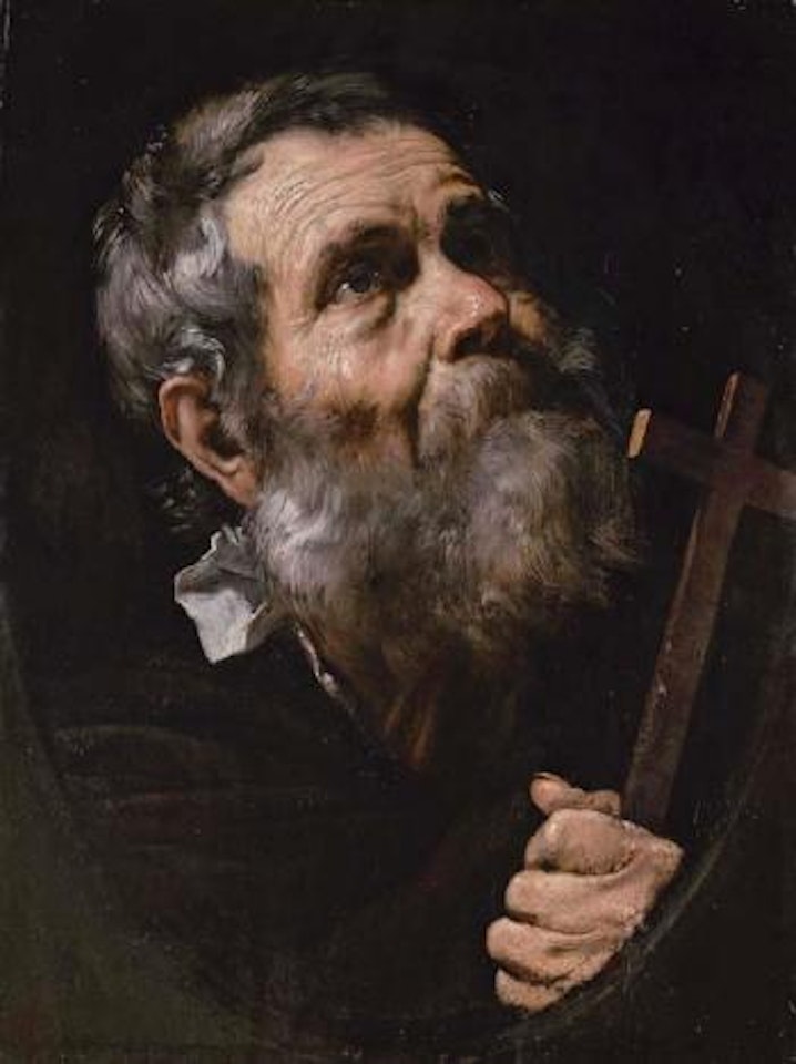 Saint holding a cross by Jusepe de Ribera