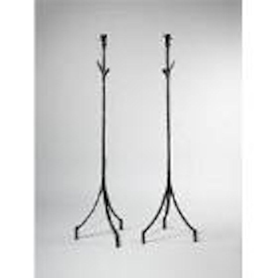 Lampadaires a decor de feuilles by Diego Giacometti