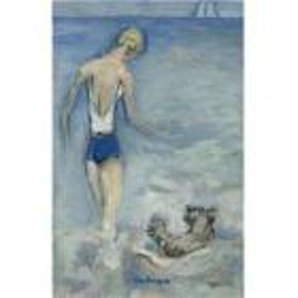 Baigneuse et son chien dans les vagues by Kees van Dongen