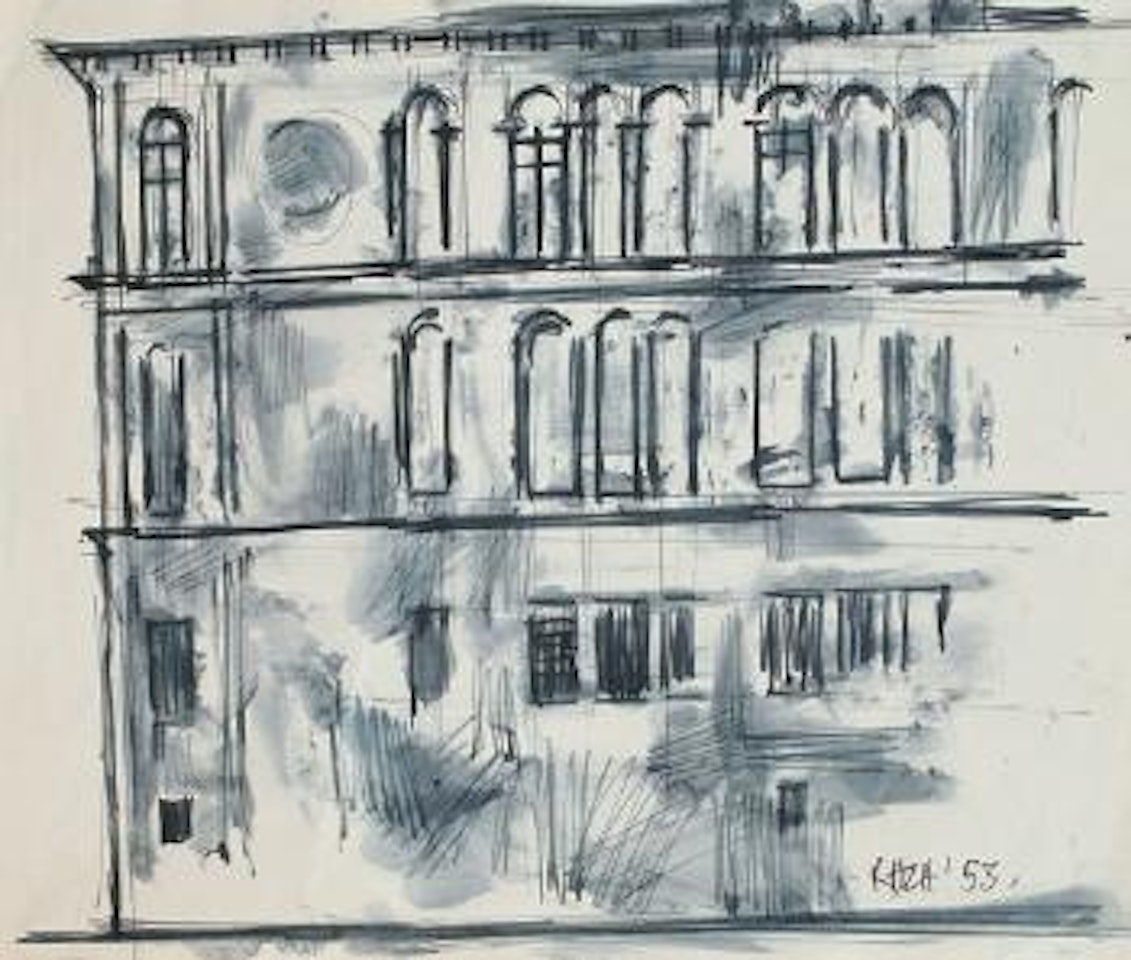 Untitled, building by Sayed Haider Raza