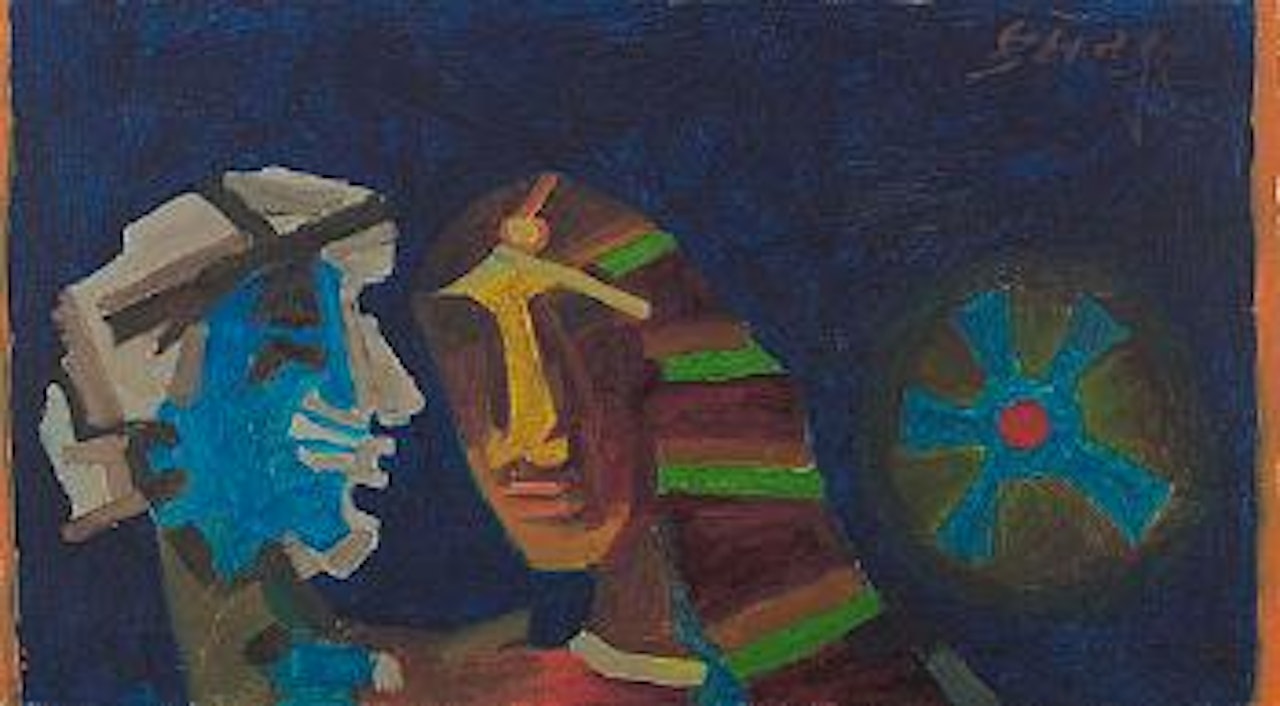 Untitled, faces by M.F. Husain