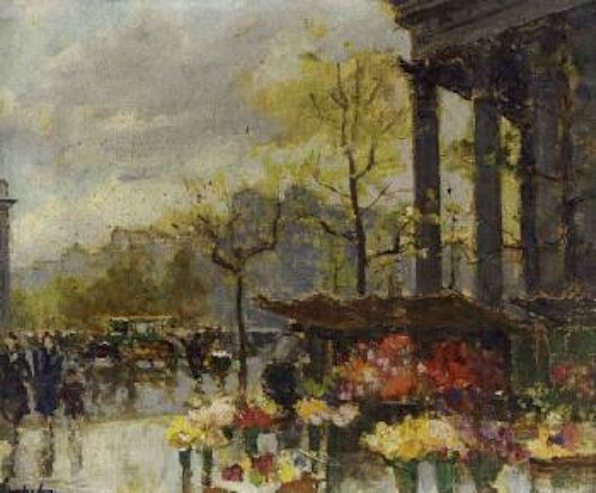 The Parisian flower seller. Along the Seine by Georgij Aleksandrovic Lapschin