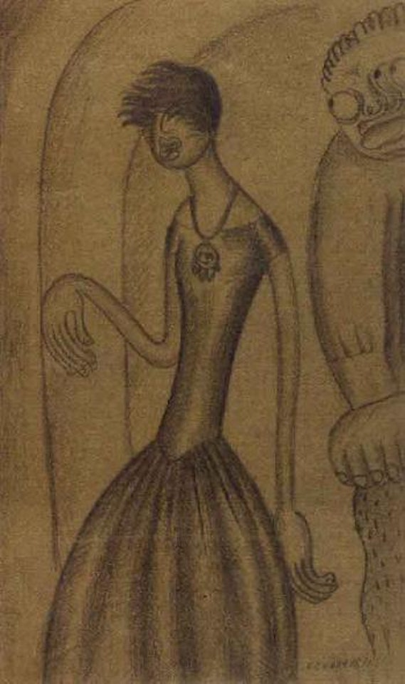 Diego Rivera and Lupe Marin by Miguel Covarrubias