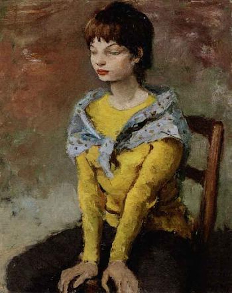 Young Irish girl in a yellow sweater by Marcel Dyf