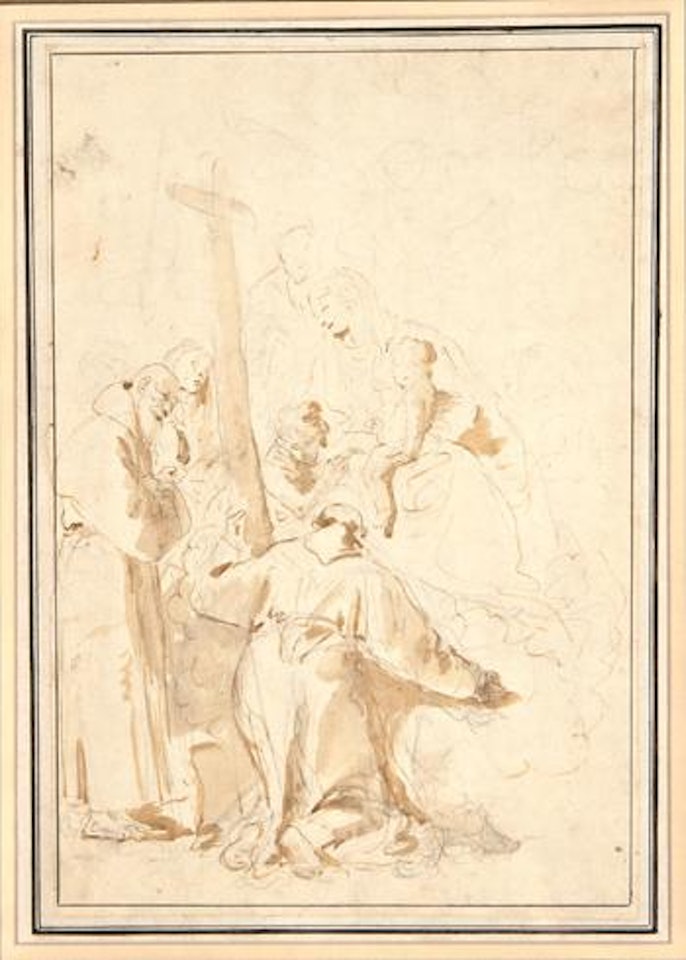 The Holy Family in clouds by Giovanni Battista Tiepolo