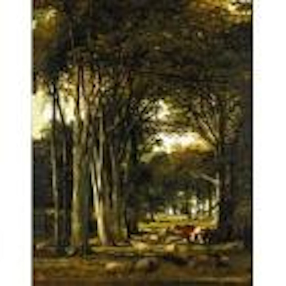 Cattle and sheep grazing by Thomas Sidney Cooper