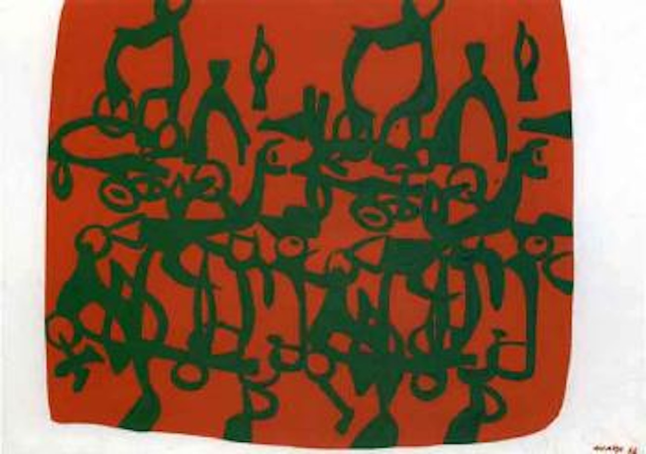 Green and red shape by Carla Accardi