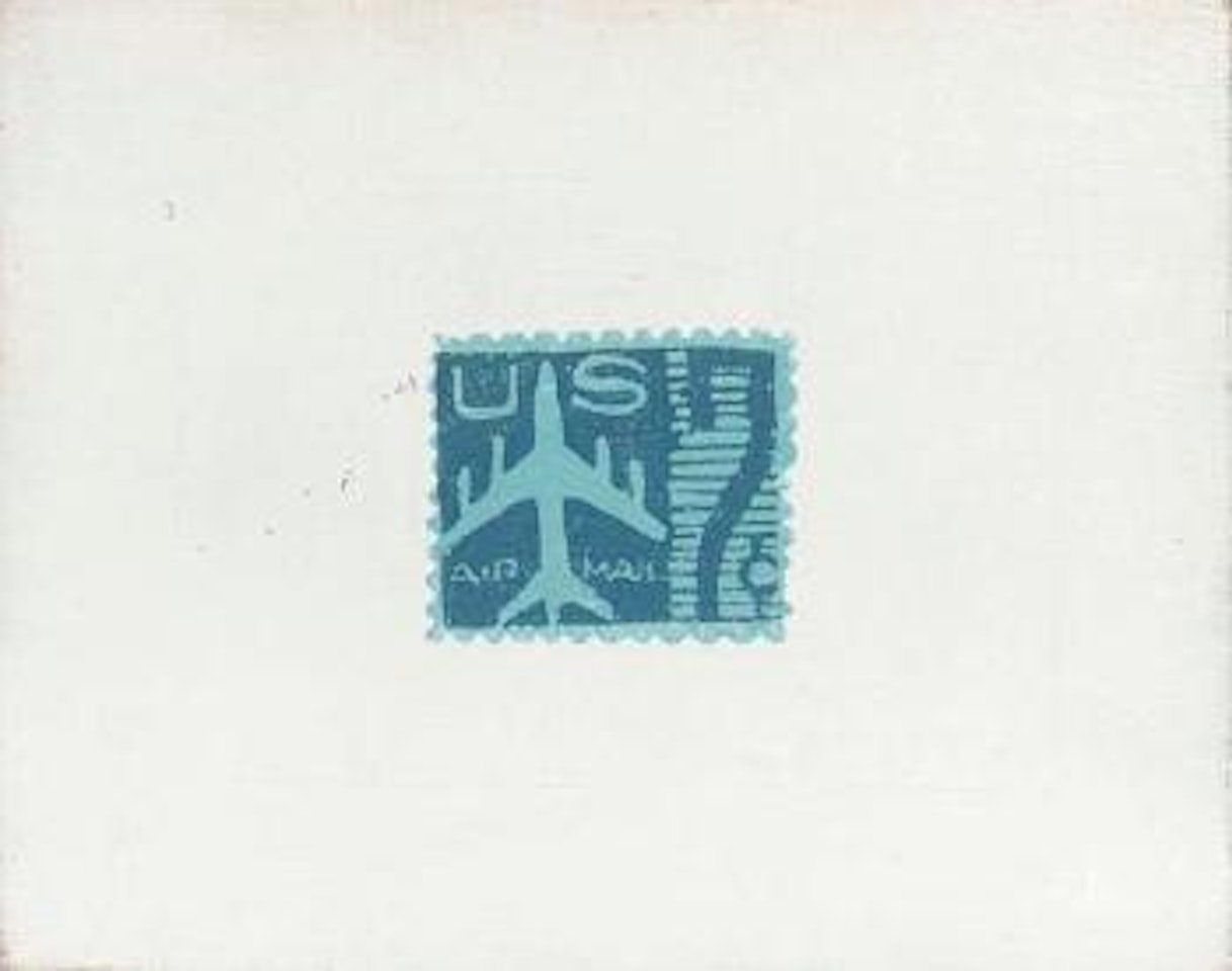 Blue airmail stamp by Andy Warhol