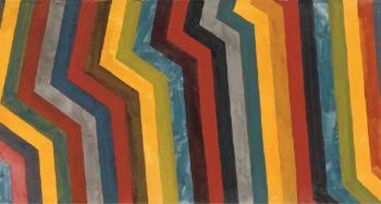 Irregular bands with colors superimposed by Sol LeWitt