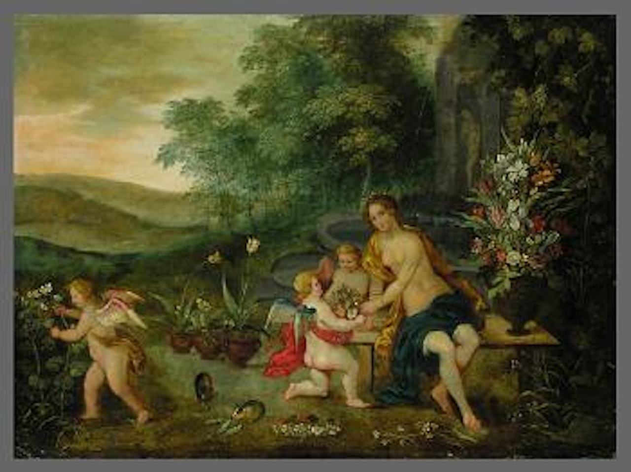 Spring allegory with Venus and cupids by Jan van Balen by Jan Brueghel the Younger