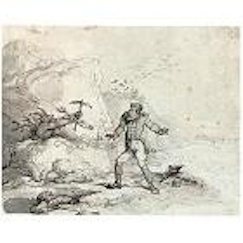 Napoleon on the shores of St Helena, menaced by a devil by Thomas Rowlandson