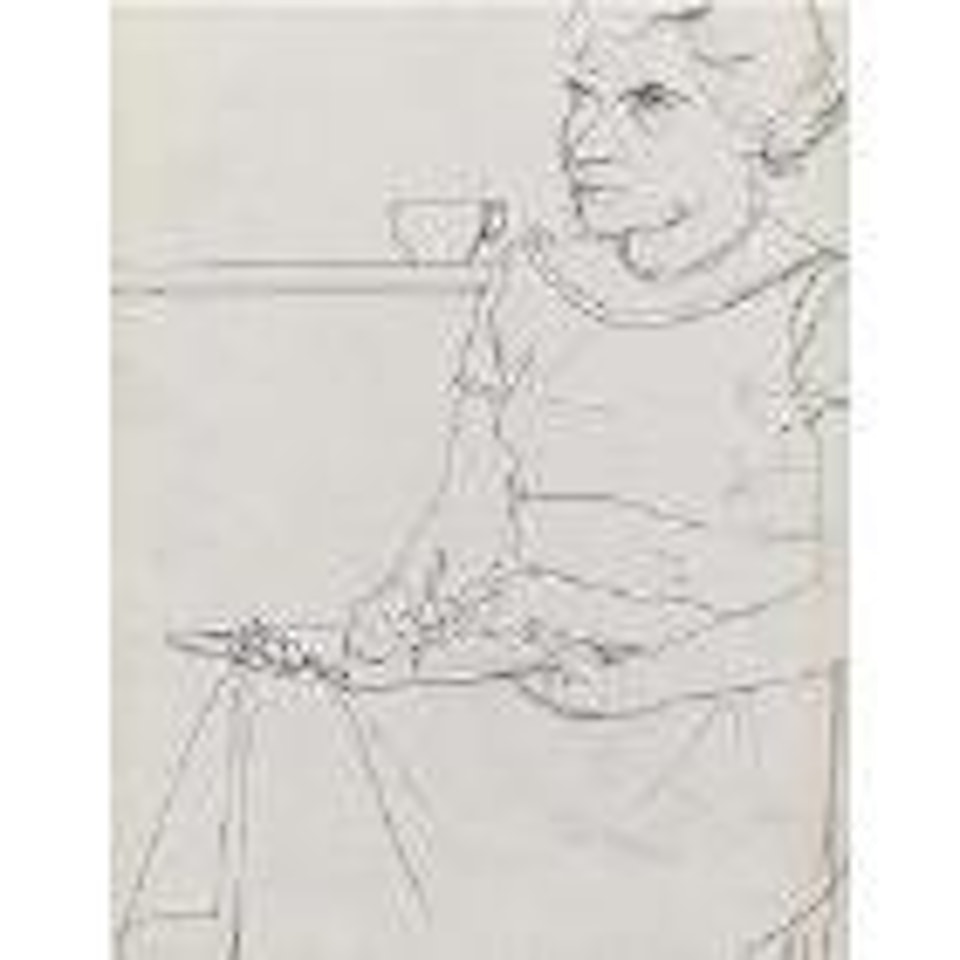 Seated woman drawing by Richard Diebenkorn