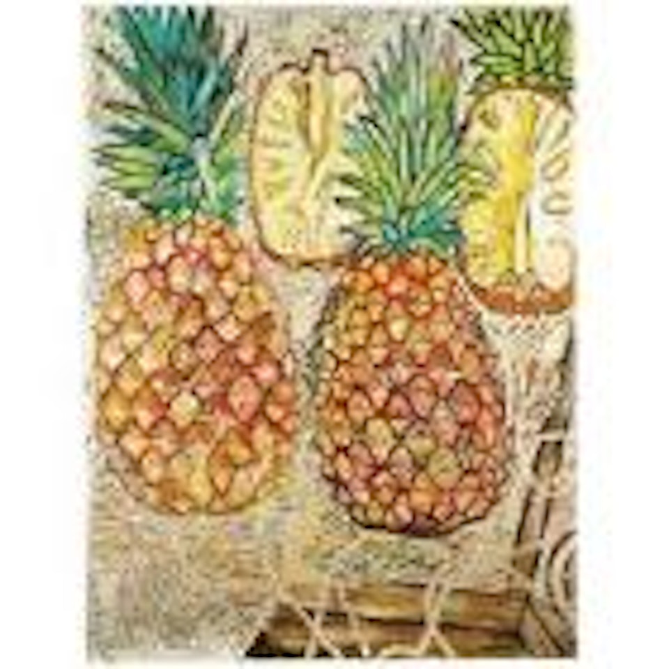 Still life with pineapples by John Bratby