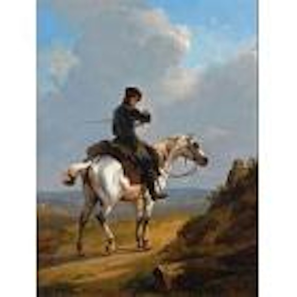 Rider on a grey horse by Eugène Joseph Verboeckhoven