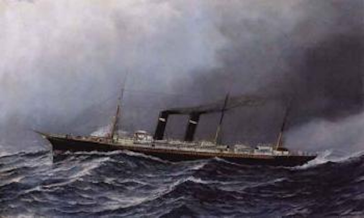 Liner New York, in a North Atlantic swell by Antonio Jacobsen