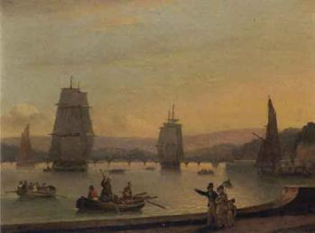 Prospect of Teignmouth with the bridge across the Salty by Thomas Luny
