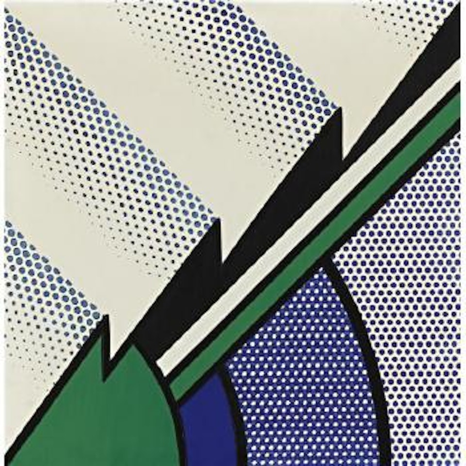 Blue and green modern paintings by Roy Lichtenstein