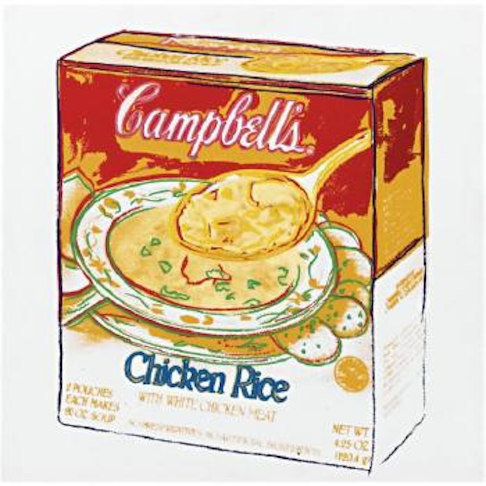 Campbell's chicken rice soup box by Andy Warhol