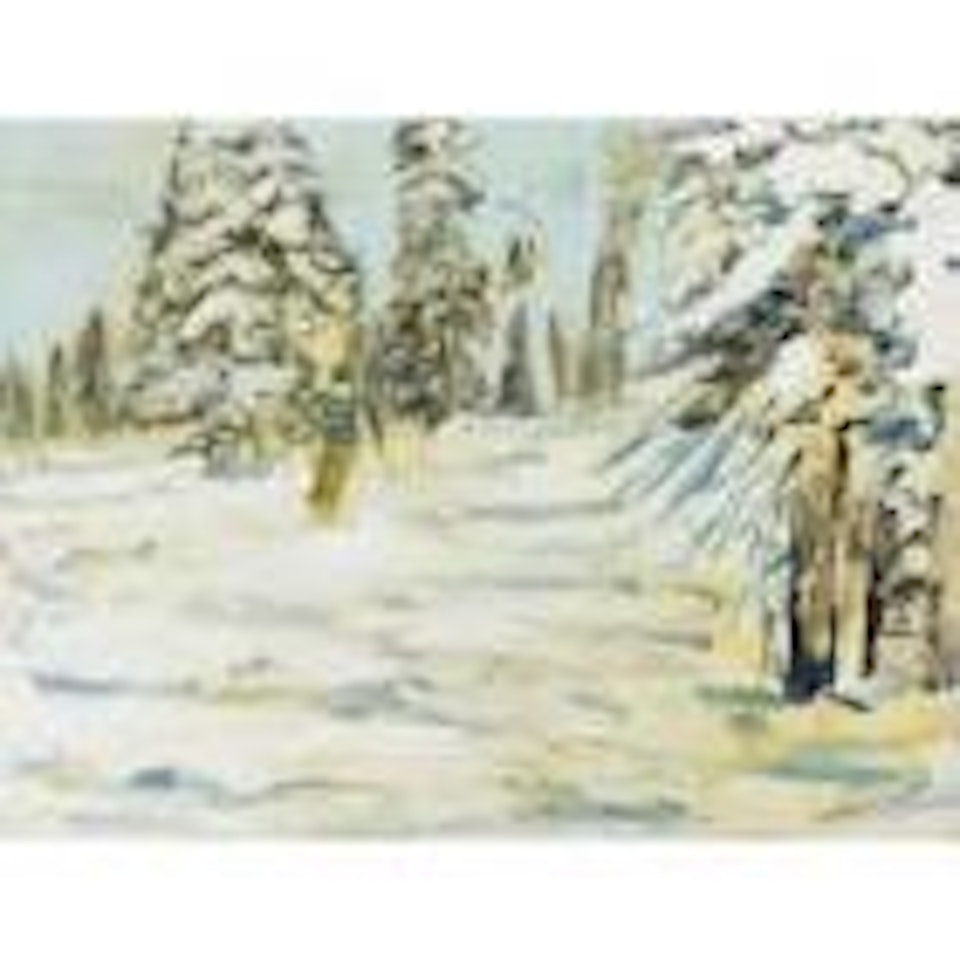Winter landscape by Peter Doig