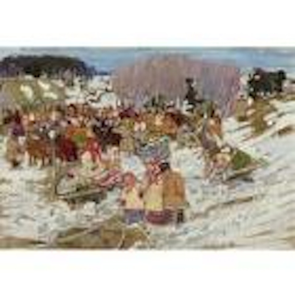 Snowy day in Russian village by Leon Gaspard