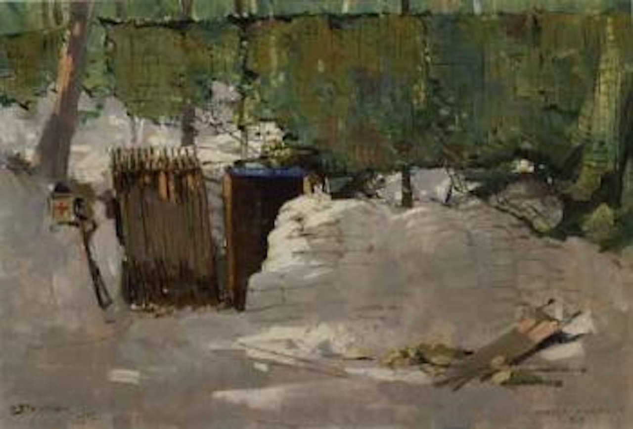 Middle harbour, dressing station, France by Arthur Ernest Streeton