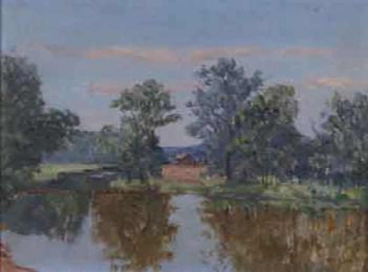 Reflections, Tohichan creek near Kellers Church by Walter Emerson Baum
