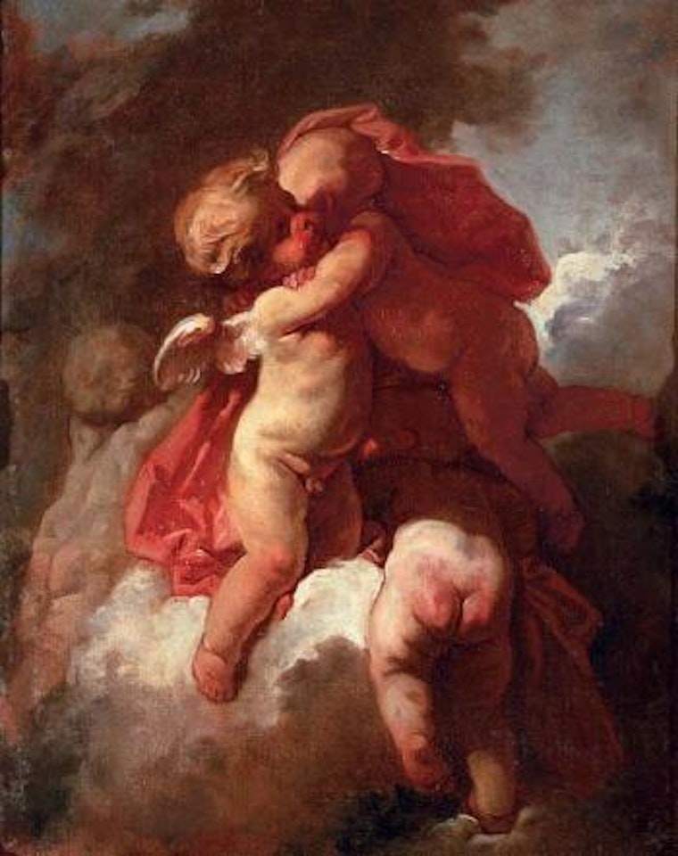 Four putti on a cloud by Jean-Honoré Fragonard