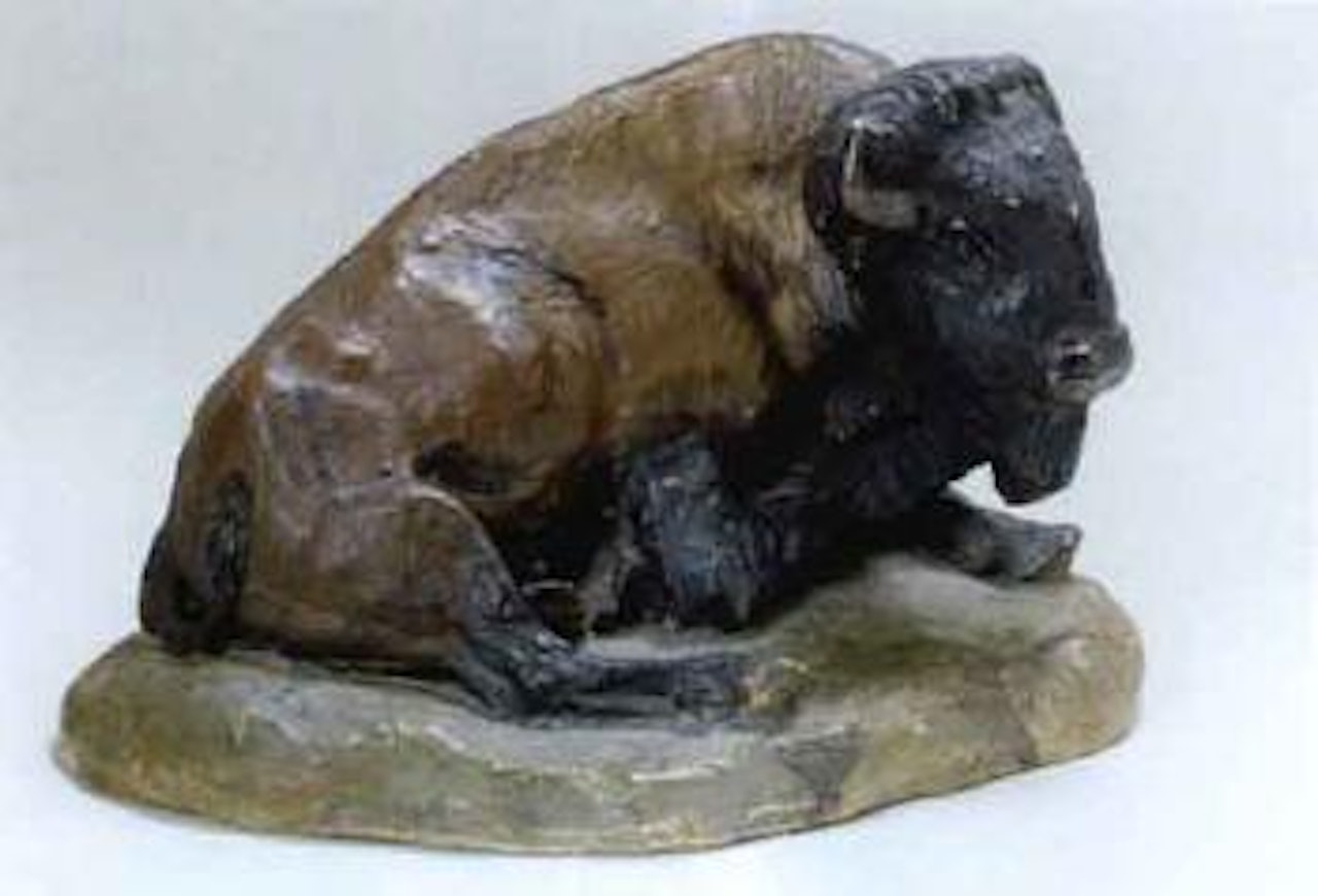 Buffalo lying down by Charles M Russell