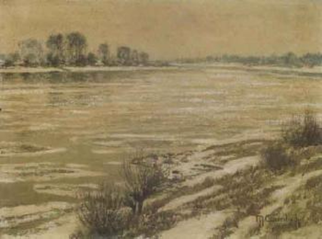 Iced over Rhine by Max Clarenbach