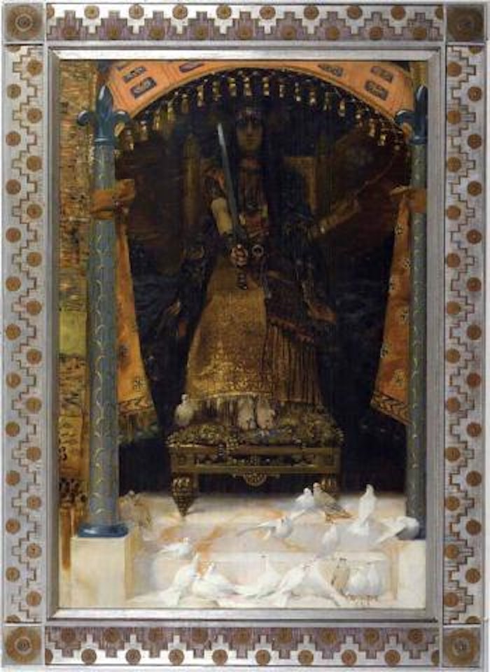 Figure on throne with sword by Georges Antoine Rochegrosse