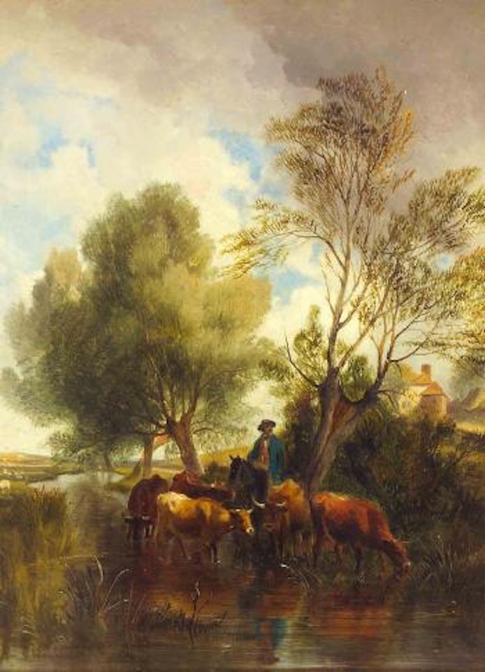 Watering place by Thomas Sidney Cooper