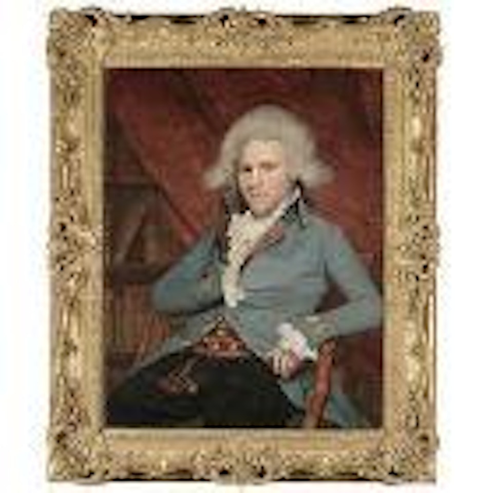 Portrait of a gentleman, seated in a library by French School