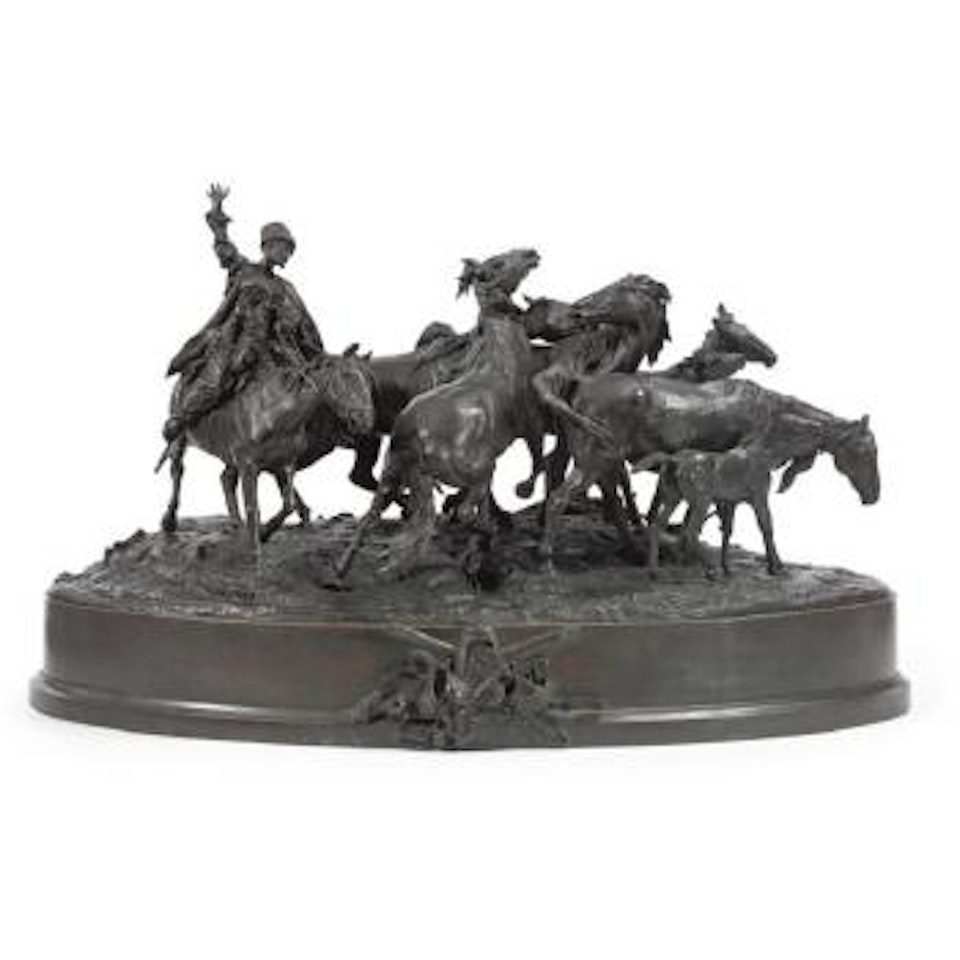 Herding horses by Eugene Alexandrovic Lanceray