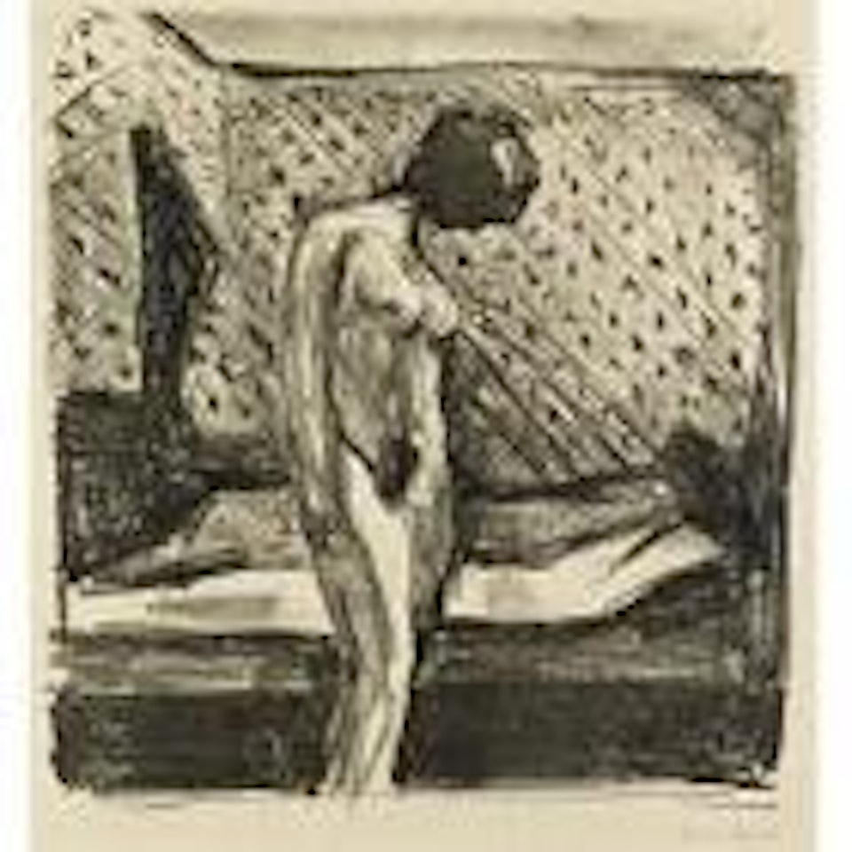 Weepinh young woman by the bed by Edvard Munch