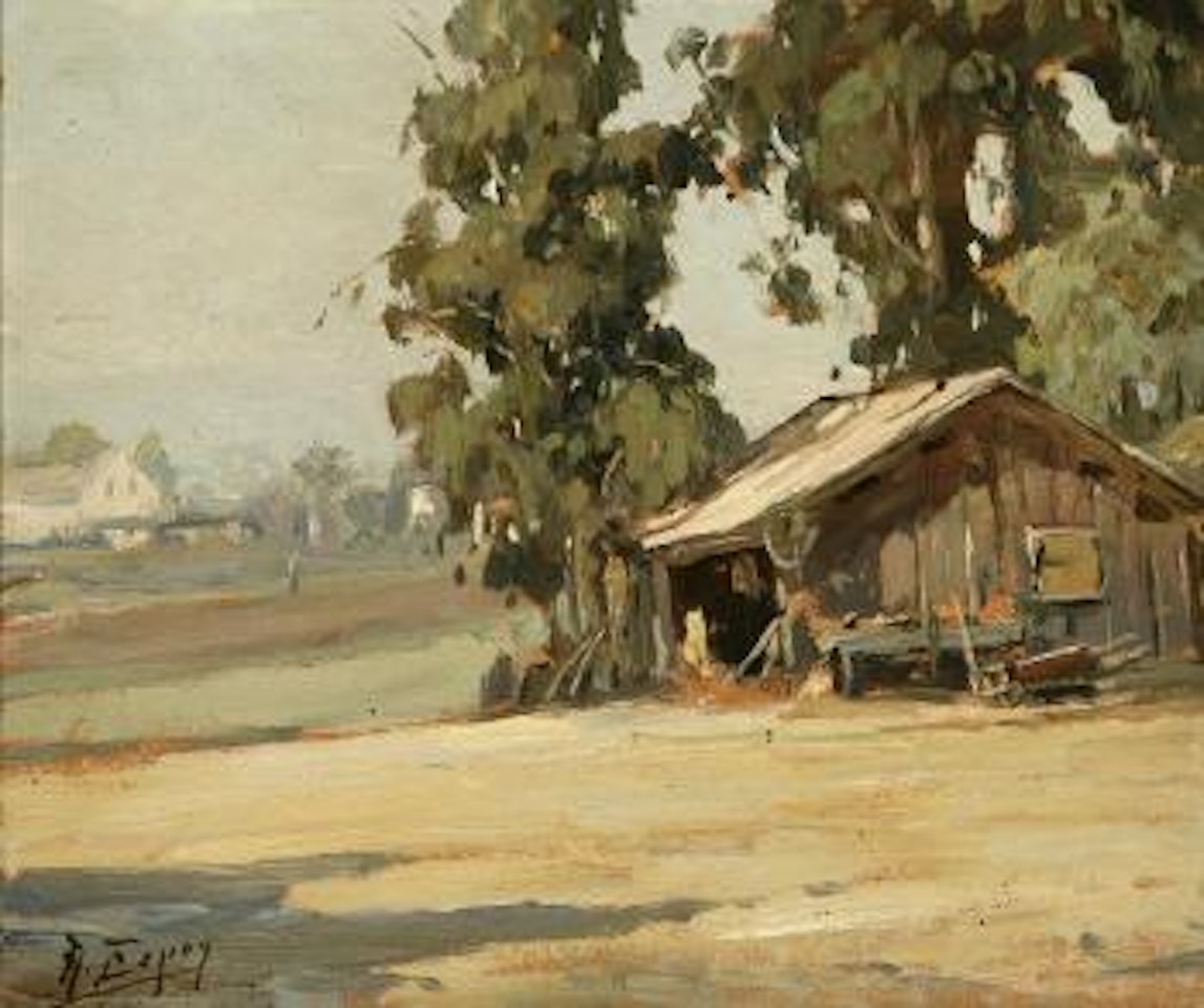 Landscape with barn by Angel Espoy